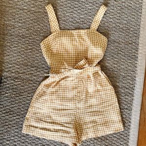 & Other Stories Gingham linen romper